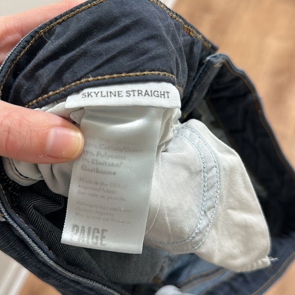 PAIGE | Skyline Straight Raw Hem Denim Jeans - Picture 4 of 4